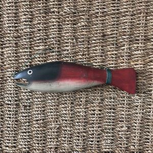 Nautical Wood Salmon Painted Fish Coastal Decor